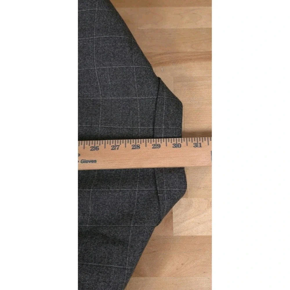 Banana Republic Marzotto Wool Blazer Mens 42R Gray Windowpane Slim Fit Jacket
